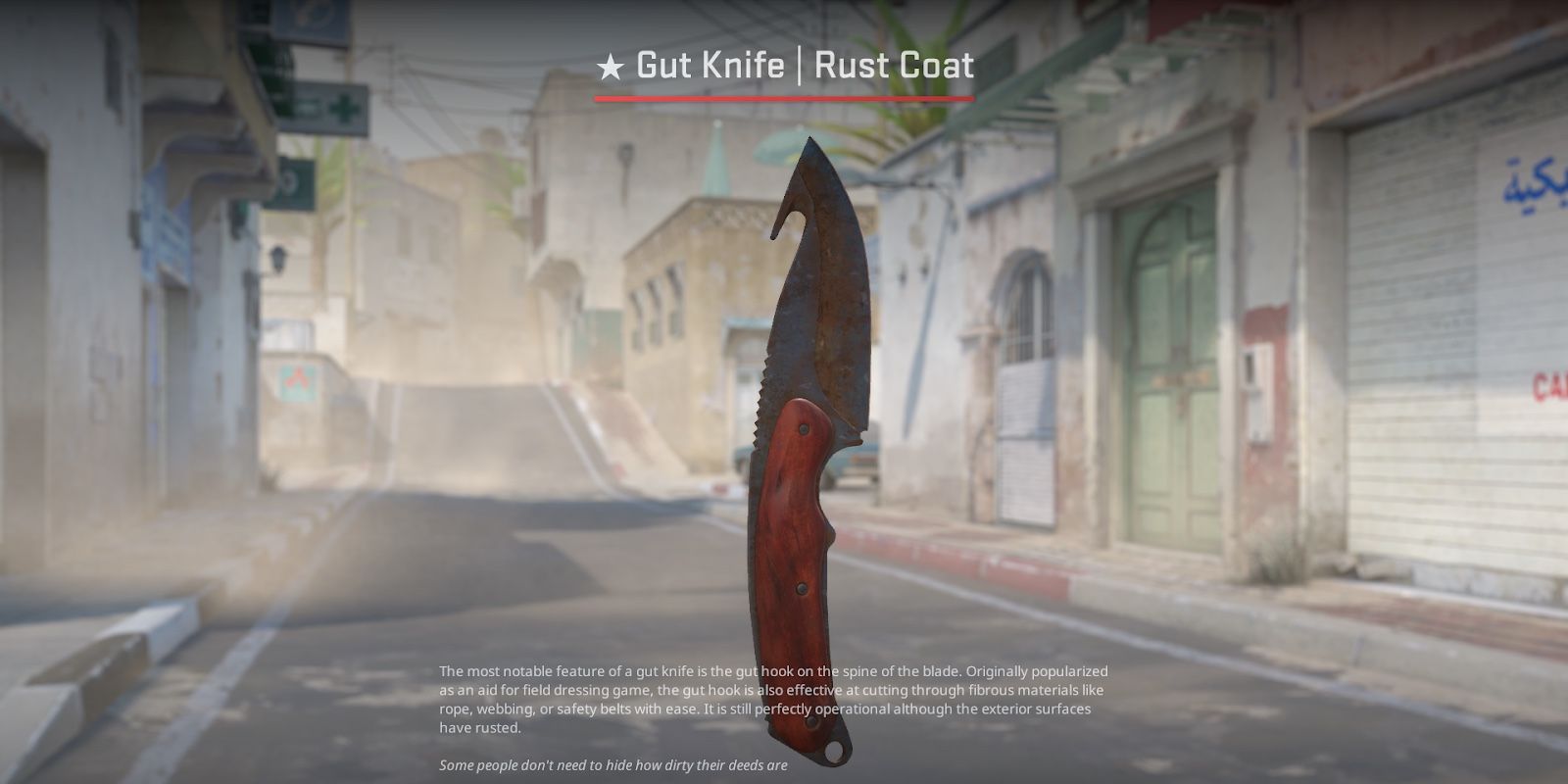 Beli Item (7 Hari) Gut Knife Rust Coat Battle Scarred (BS) Counter