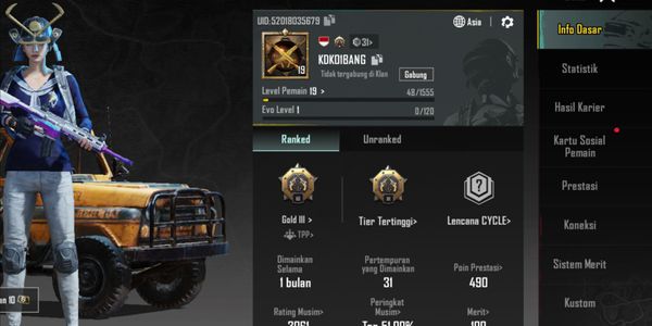 CHEAP PUBG ACCOUNT LEVEL 19 CAN IMMEDIATELY PLAY GOLD TIER RANK