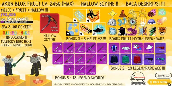 Blox Fruit Account Lvl (MAX) - Hallow Scyhte