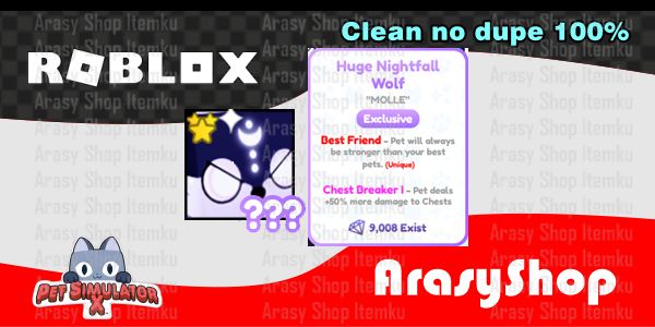 Huge Nightfall Wolf Clean 100%