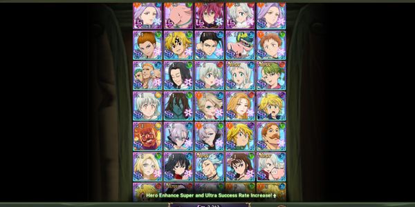 [ ASIA Starter ] Berserk Meliodas, Tarmiel, Ultimate Escanor, Queen Elizabeth, Traitor Meliodas (2/6), Purgatory Meliodas, Festival Ludociel (2/6)