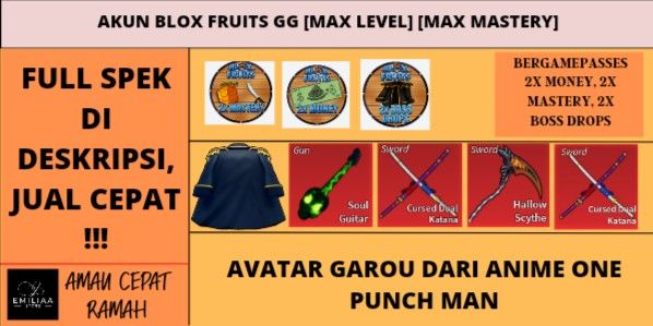 Blox Fruit GG Account [GAMEPASSES 4) [AVA GAROU]