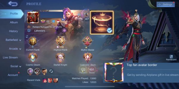 Akun sultan murah 491 skin,6 skin legend,5 collector,75 epic,full sanrio,transformers,aspirant,zodiac dan skin mewah lainya