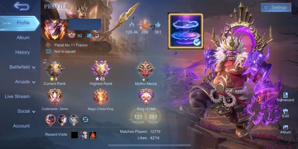 Akun sultan 2 skin legend,30 epic,collector,sanrio,zodiac dan skin mewah lainya
