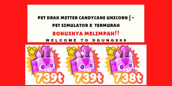 Pet Drak Metter Candycane Unicorn | - Cheapest Pet Simulator