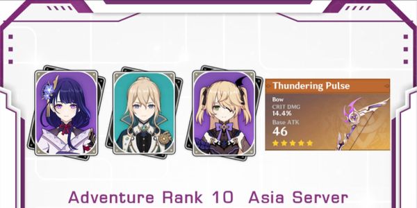 Beli Akun Raiden Shogun Jean + Thundering Pulse Starter [ASIA] Genshin ...