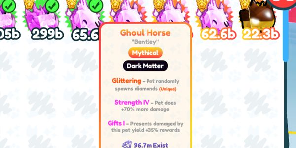 Ghoul Horse | Pet Simulator X | Dark Matter Pets (Buy 1 Get 1M Diamond)