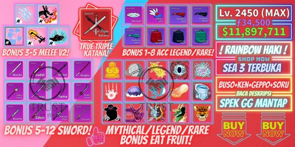 Akun Blox Fruit - MAX | True Triple Katana | GGWP