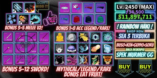Akun Blox Fruit - MAX | Murah Meriah | Mantap