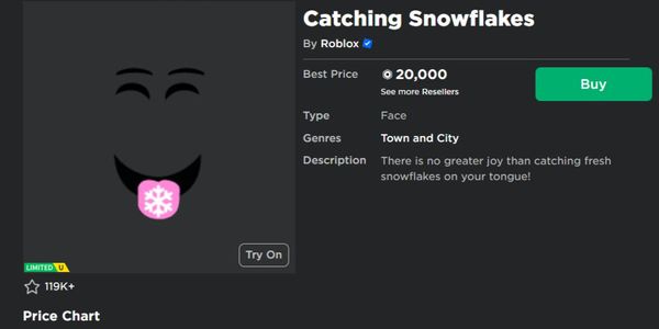 Buy Item Catching Snowflakes Face RBL LIMITED RBL 2251357 | itemku