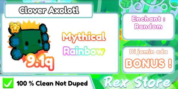 Rainbow Clover Axolotl + Bonus
