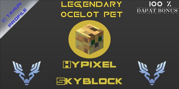 Beli Item Legendary Ocelot Pet Hypixel Skyblock [Lv 100] [No Candy