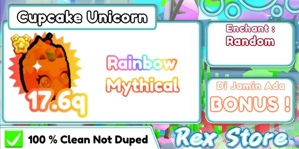 Rainbow Mythical Cupcake Unicorn + Bonus