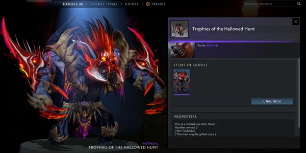 Trophies of the Hallowed Hunt (Ursa Set Diretide 2022 Collector's Cache)