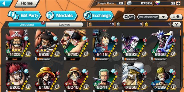 ONE PIECE BOUNTY RUSH LUFFY SHANKS KAIDO ROGER ZEPHYR YAMATO BIGMOM