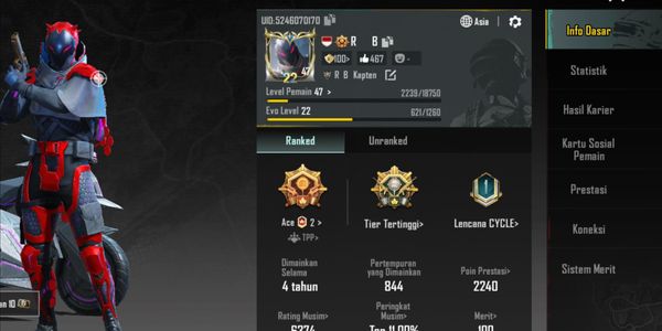 PUBG ACCOUNT TIER AC 2 RP ON 100 COMPLETE UC 368