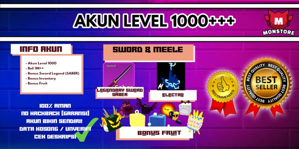 Blox Fruit Account [LEVEL 1500] (Unverified/DataPolos)