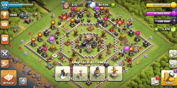 Town hall 11 all max kecuali lab (5478 gems)