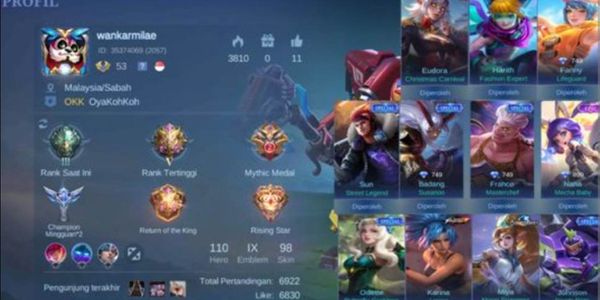 Akun super top mobile legends