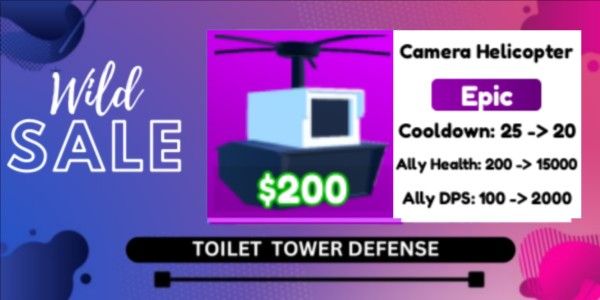 [Epic] Camera Helicopter - Toilet Tower Defense