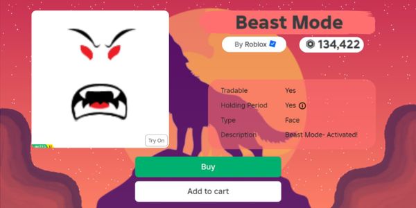 Buy Item Beast Mode Roblox 3011858 Itemku Thumbnail 