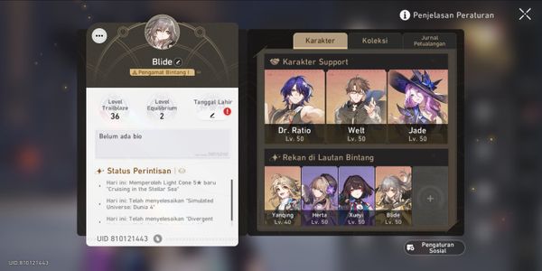 Starter Jade + LC Himeko + Dr Ratio TL 36