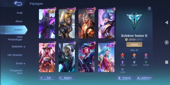 Gusion CC l Leomord LB l Natalia CC l Miya Allstar & other Epic
