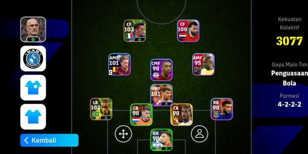 akun efootball siap main ada epic Roberto Baggio + Roberto carlos + manager booster D. La Fuente item latihan banyak