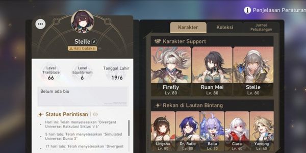 Akun HSR Asia End Game Firefly Premium team