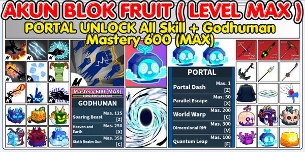 PORTAL Unlock All Skill + GODHUMAN Mastery 600 (MAX)