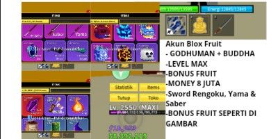 BLOX FRUIT GODHUMAN+AWAKEN BUDDHA ACCOUNT | MAX LEVEL | FRUIT BONUS