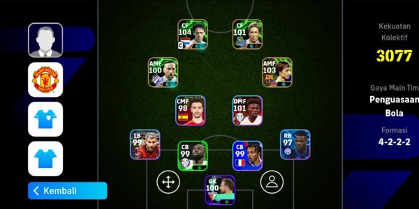 akun efootball siap main berisi epic Marco Van Basten terbaru, epic Johan Cruyff, epic Fernando Torres, epic Pep Guardiola, epic Arhan Pratama
