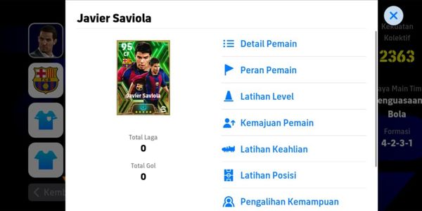 akun efootball polosan bahan build epic Javier Saviola barca
