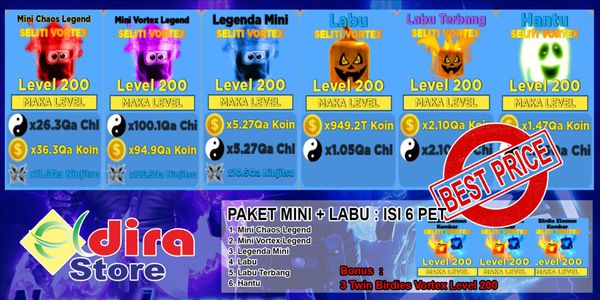 Mini Pack + VORTEX ELITE Pumpkin Max Level [200] - Ninja Legends