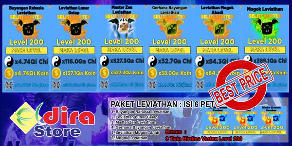 Leviathan VORTEX ELITE Pets Pack Max Level [200] - Ninja Legends