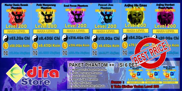 Phantom ++ VORTEX ELITE Package Max Level [200] - Ninja Legends