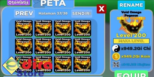 Void Omega Pegasus VORTEX ELITE Level Max [200] - Ninja Legends