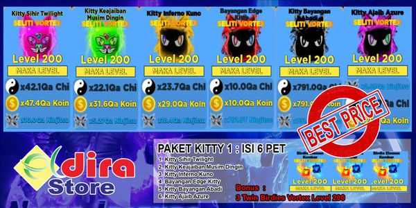 Old Pets Kitty VORTEX ELITE Pack Level Max [200] - Ninja Legends