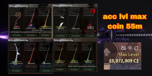 akun fisch level max/750 coin 55m