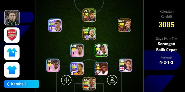 Akun messi x saviola x olivier khan new manager lampard booster siap push divisi