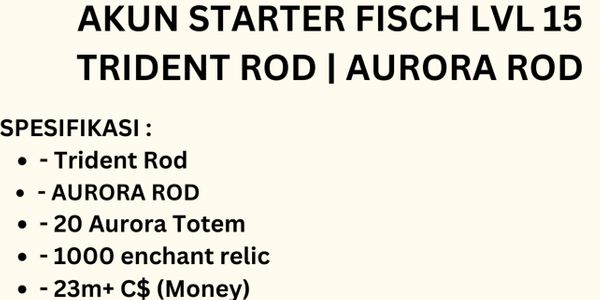 AKUN STARTER LEVEL 15 TRIDENT ROD | AURORA ROD
