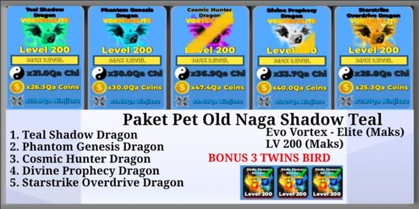 Paquete de mascotas Old Teal Shadow Dragon - Ninja Legends