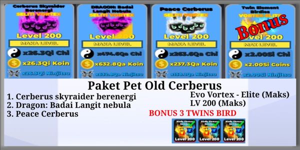 Paquete de mascotas Old Cerberus - Ninja Legends