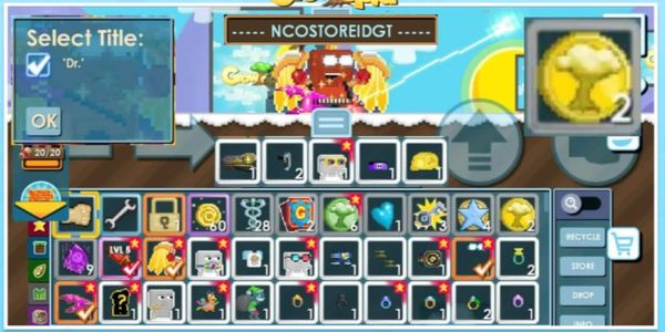 Growtopia Account 200 Growtoken + Dr Title + Mercy Wings + Lightning Guitar + Ancestral Lens Of Riches Level 5 + Shades and Speaker+ NCOSTOREIDGT