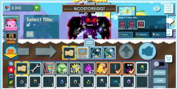 Growtopia Account Galaxy Skin + Digger Spade + Dr Title + Role Max Farmer + Fisherman + Chef + Mercy Wings + NCOSTOREIDGT