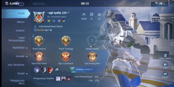 cheap mobile legend account skin 50 rank legend