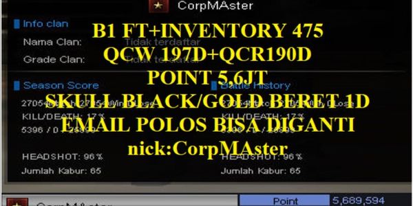 B1 ft+inventory 475 qcw197d+qcr190d point 5,6jt+skull black/gold beret 1d