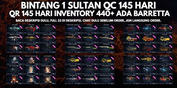 STAR 1 SULTAN QC 140 DAYS QR 140 DAYS INVENTORY 440+ NO BARETTA EMAIL PASSWORD CAN BE CHANGED (DATPOL) [CHAT FIRST BEFORE ORDERING, PRODUCT CODE LV11]