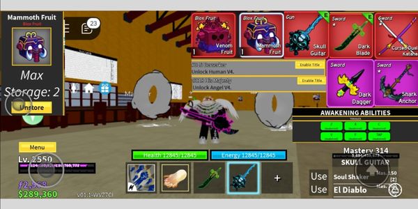 Akun blox fruit spek pvp Dough Full Awk