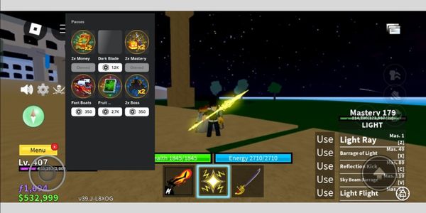 akun blox fruit ber gamepass 2x money dan 2x mastery